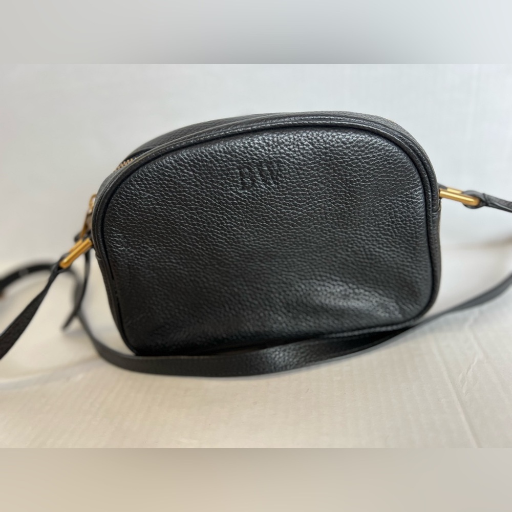 NWT J Crew Womens Devon Camera Small Leather Black Bag $128.00.